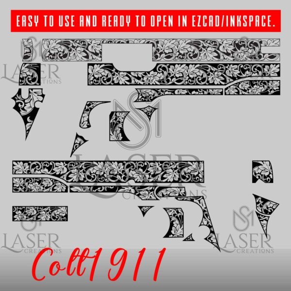 SM Laser Creations Colt Govment 1911 Scroll design - Image 2